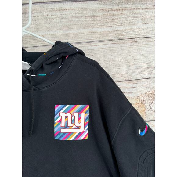 Nike NFL New York Giants Crucial Catch Hoodie Adult Large Black Intercept Cancer - Picture 4 of 10